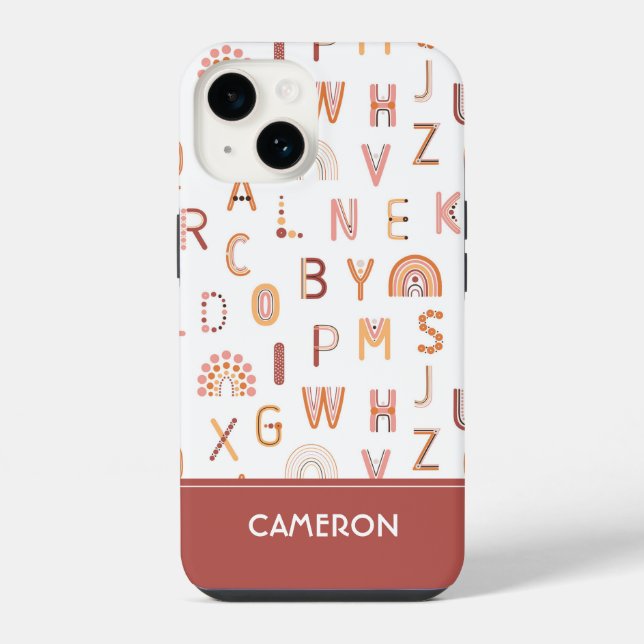 Fun Rainbow Alphabet Pattern iPhone Case (Back)