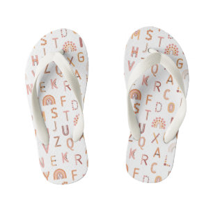 Fun Rainbow Alphabet Pattern Kid's Flip Flops