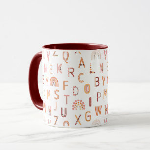 Fun Rainbow Alphabet Pattern Mug