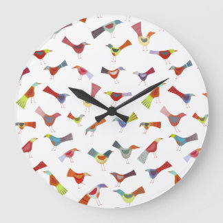 Fun Rainbow Bird Large Clock