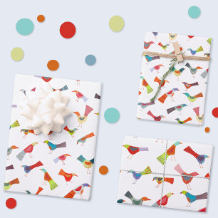 Fun Rainbow Bird Wrapping Paper Sheet
