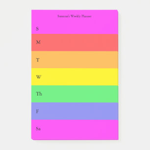 Fun Rainbow Custom Planner Coloured Post-it Notes