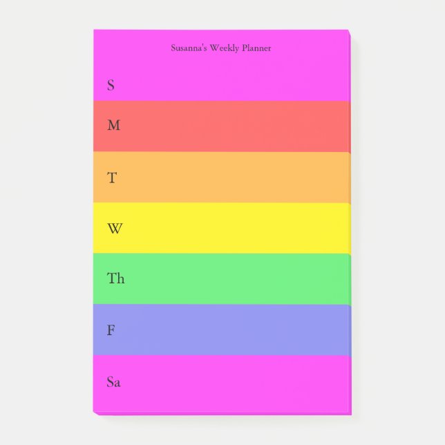 Fun Rainbow Custom Planner Coloured Post-it Notes (Front)