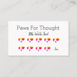 Fun Rainbow Dog walking Dog Grooming Loyalty Card