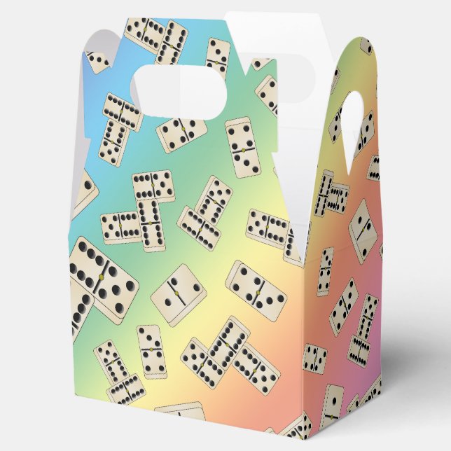 Fun rainbow domino pattern favour box (Opened)