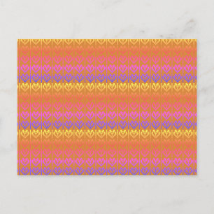 Fun rainbow Lithuanian folk art hearts pattern Postcard