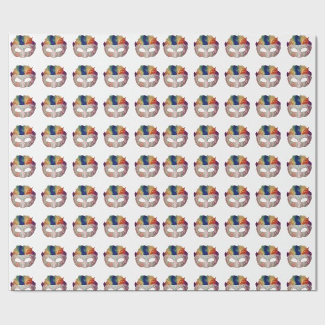 Fun Rainbow Mask Wrapping Paper (Seam)