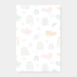 Fun Rainbow & Rain Cloud Pattern Post-it Notes