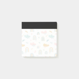 Fun Rainbow & Rain Cloud Pattern Post-it Notes