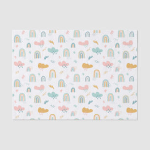 Fun Rainbow & Rain Cloud Pattern Tissue Paper