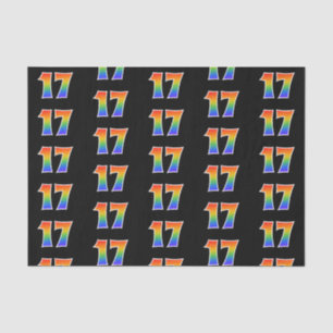 Fun Rainbow Spectrum Pattern "17" Event Number Tissue Paper