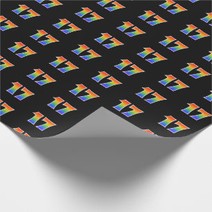 Fun Rainbow Spectrum Pattern "17" Event Number Wrapping Paper