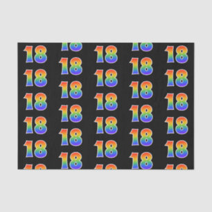 Fun Rainbow Spectrum Pattern "18" Event Number Tissue Paper