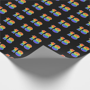 Fun Rainbow Spectrum Pattern "18" Event Number Wrapping Paper