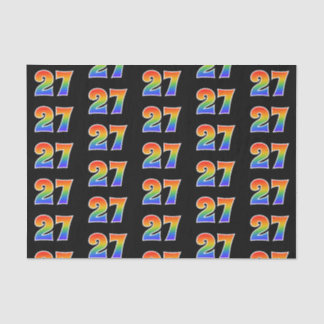 Fun Rainbow Spectrum Pattern "27" Event Number Tissue Paper