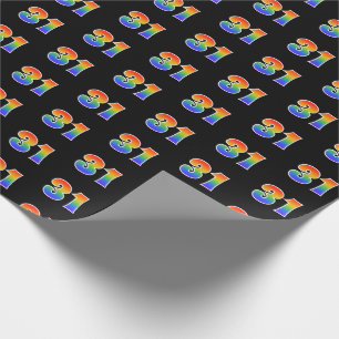 Fun Rainbow Spectrum Pattern "31" Event Number Wrapping Paper