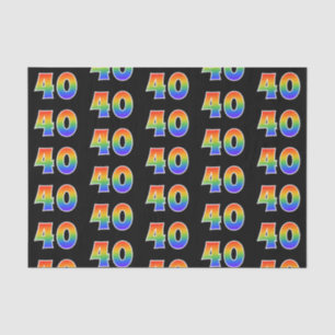 Fun Rainbow Spectrum Pattern "40" Event Number Tissue Paper