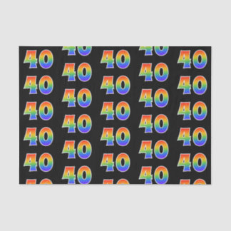 Fun Rainbow Spectrum Pattern "40" Event Number Tissue Paper
