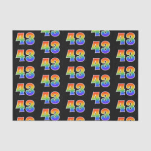 Fun Rainbow Spectrum Pattern "43" Event Number Tissue Paper