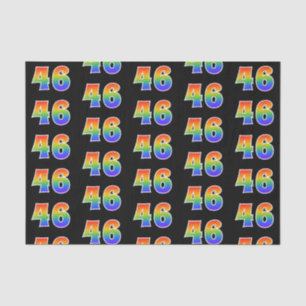 Fun Rainbow Spectrum Pattern "46" Event Number Tissue Paper