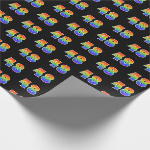 Fun Rainbow Spectrum Pattern "48" Event Number Wrapping Paper