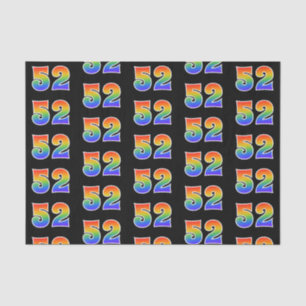 Fun Rainbow Spectrum Pattern "52" Event Number Tissue Paper