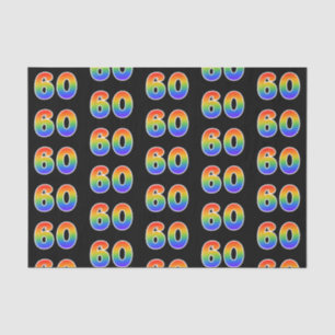 Fun Rainbow Spectrum Pattern "60" Event Number Tissue Paper