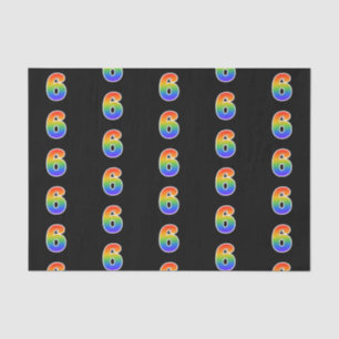 Fun Rainbow Spectrum Pattern "6" Event Number Tissue Paper