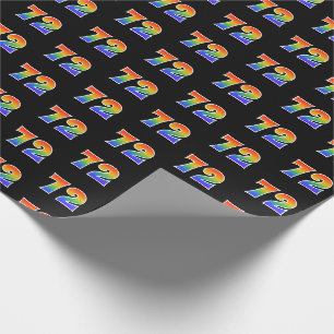 Fun Rainbow Spectrum Pattern "72" Event Number Wrapping Paper