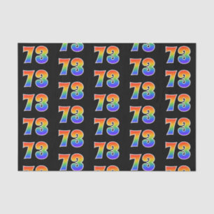 Fun Rainbow Spectrum Pattern "73" Event Number Tissue Paper