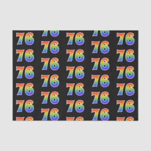Fun Rainbow Spectrum Pattern "76" Event Number Tissue Paper