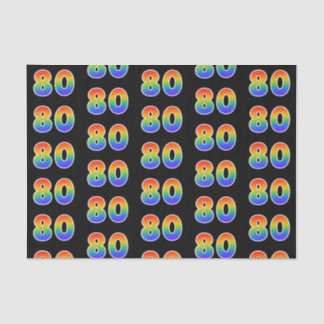 Fun Rainbow Spectrum Pattern "80" Event Number Tissue Paper
