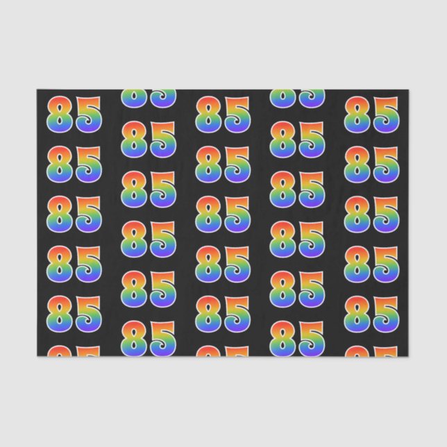 Fun Rainbow Spectrum Pattern "85" Event Number Tissue Paper (Front)