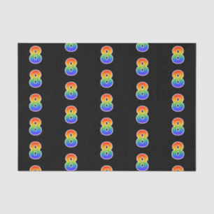 Fun Rainbow Spectrum Pattern "8" Event Number Tissue Paper