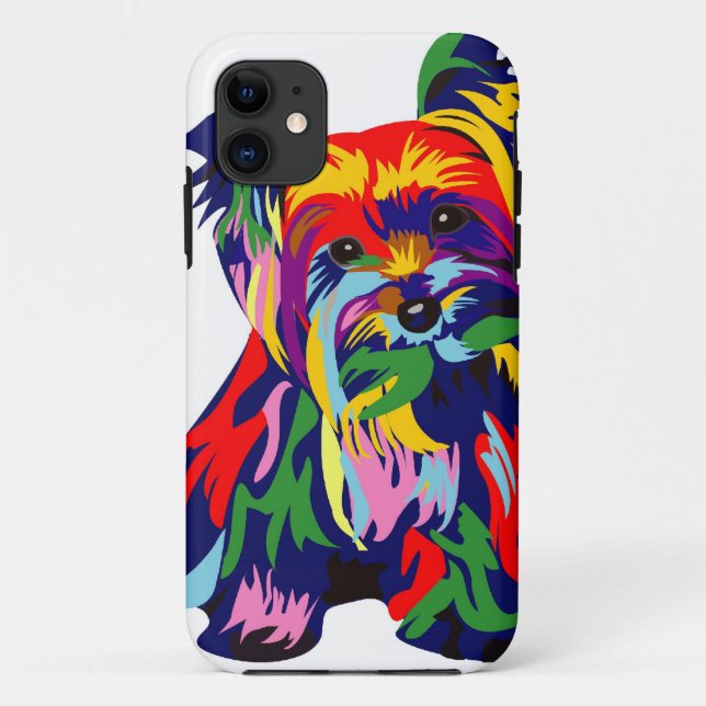 Fun Rainbow Yorkie Case-Mate iPhone Case (Back)