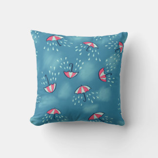 Fun Raining Cartoon Umbrella Pattern Cushion