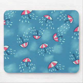 Fun Raining Cartoon Umbrella Pattern Mouse Mat