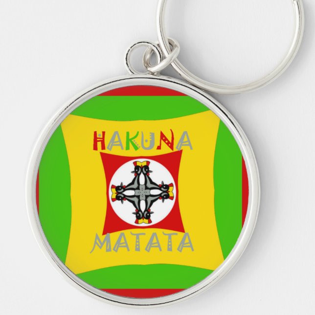 Fun Rasta Color Red Golden Green Key Ring (Front)