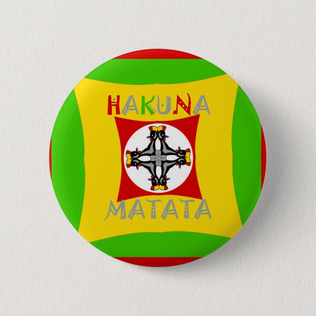 Fun Rasta Colour Red Golden Green 6 Cm Round Badge (Front)