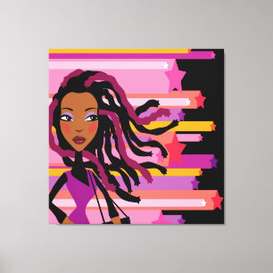 Fun Rasta Girl Wrapped Canvas