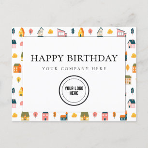 Fun Real Estate Happy Birthday Add Logo Postcard