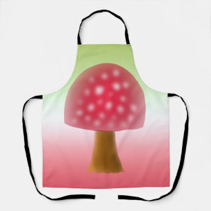 Fun Red and White Mushroom Art  Apron