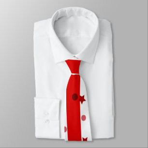Fun Red And White Stripe and Stars Tie
