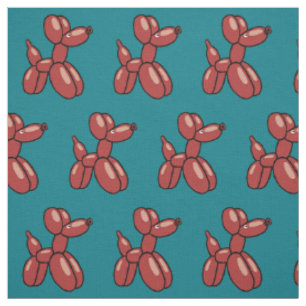 Fun, red balloon animals w/custom background fabric
