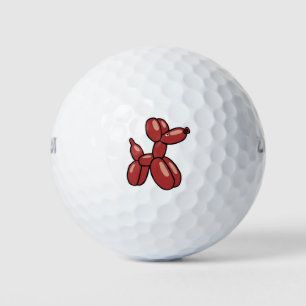 Fun, red balloon dog design golf balls