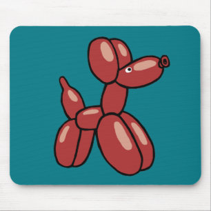 Fun, red balloon dog design mouse mat