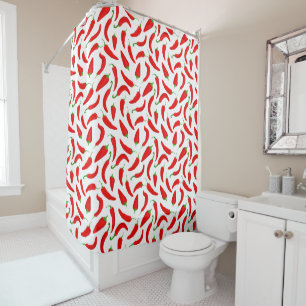 Fun Red Chilli Pepper Shower Curtain