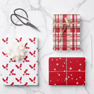 Fun Red Christmas Mix  Wrapping Paper Sheet
