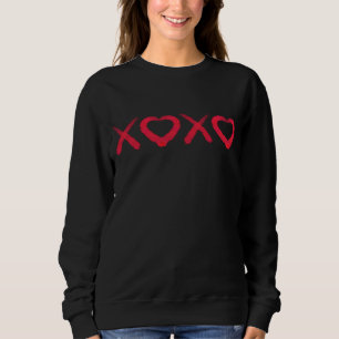 Fun red distressed XOXO love kisses Sweatshirt