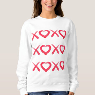 Fun red distressed XOXO love kisses Sweatshirt